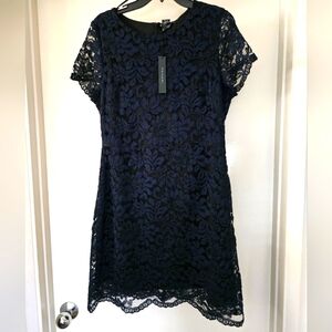 Tahari Navy Lace Dress
